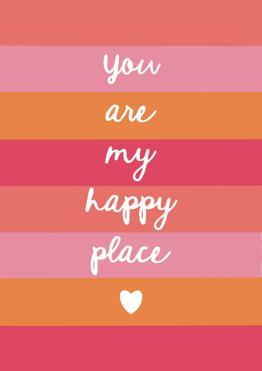 Happy Place Pink Greeting Card