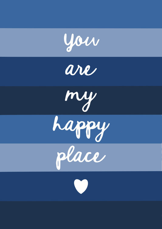 Happy Place Blue Greeting Card