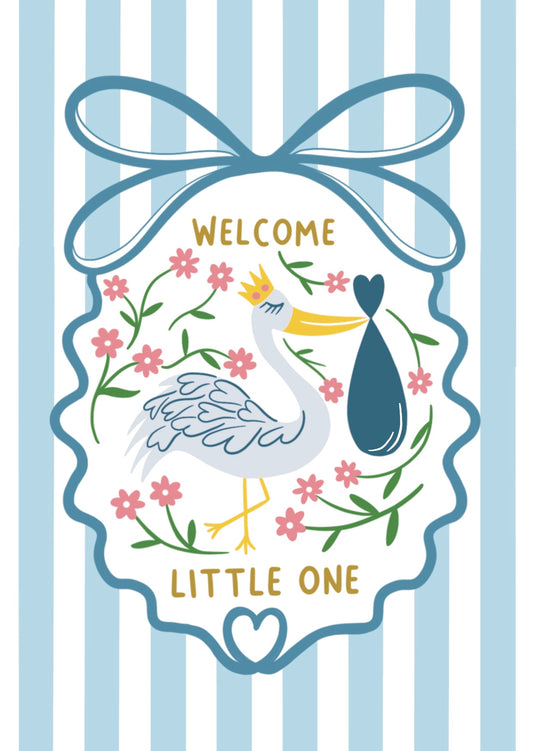Blue Stork New Baby Card