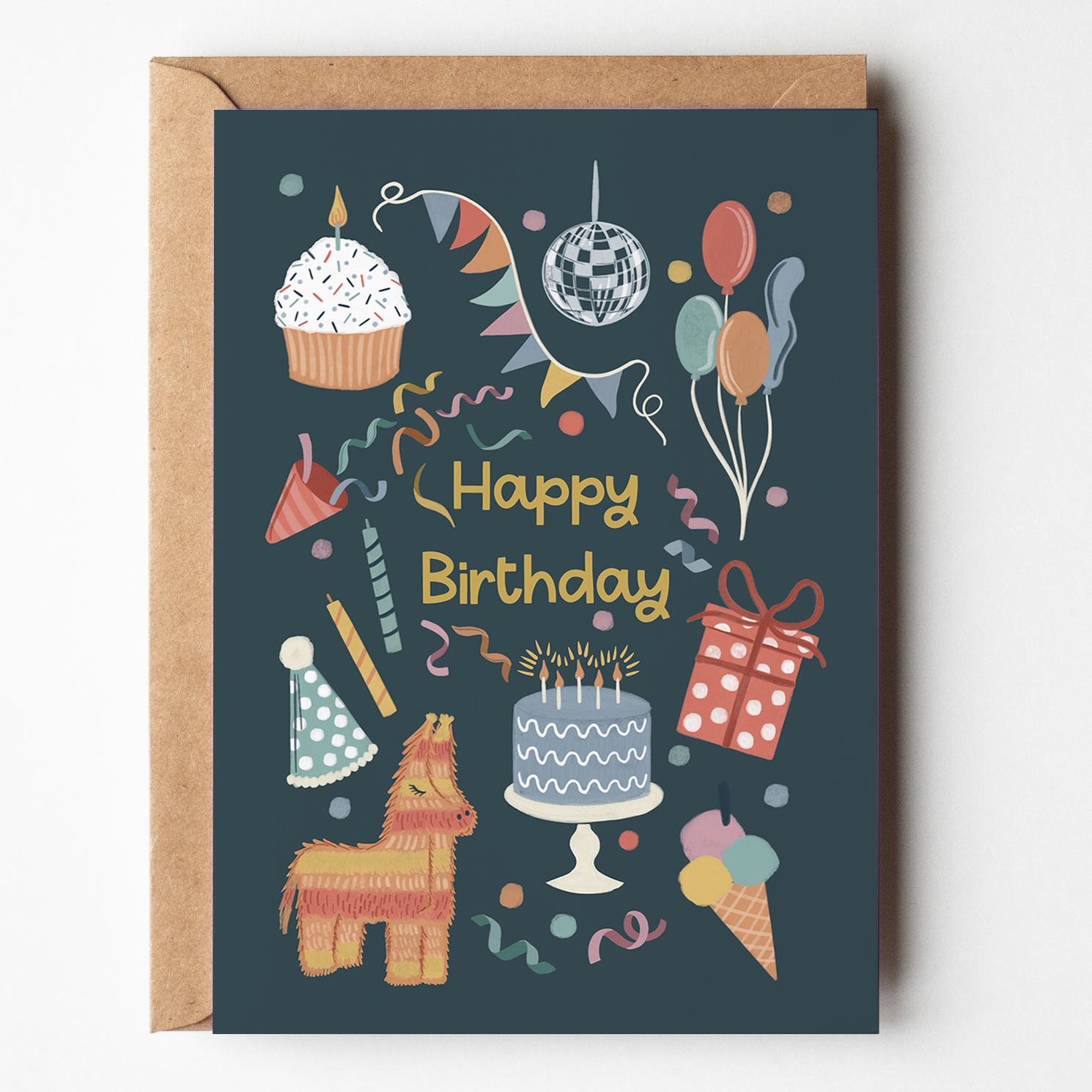 Pinata Happy Birthday Card