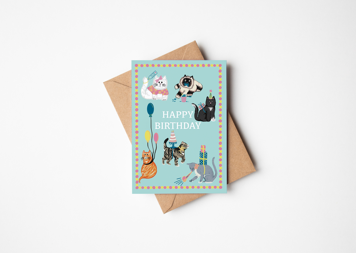 Happy Birthday Cat Greetings Card