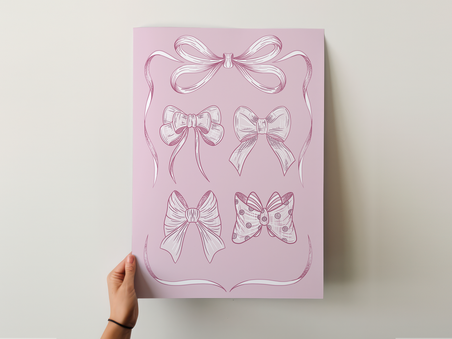 Pink Ribbon Bow Art Print