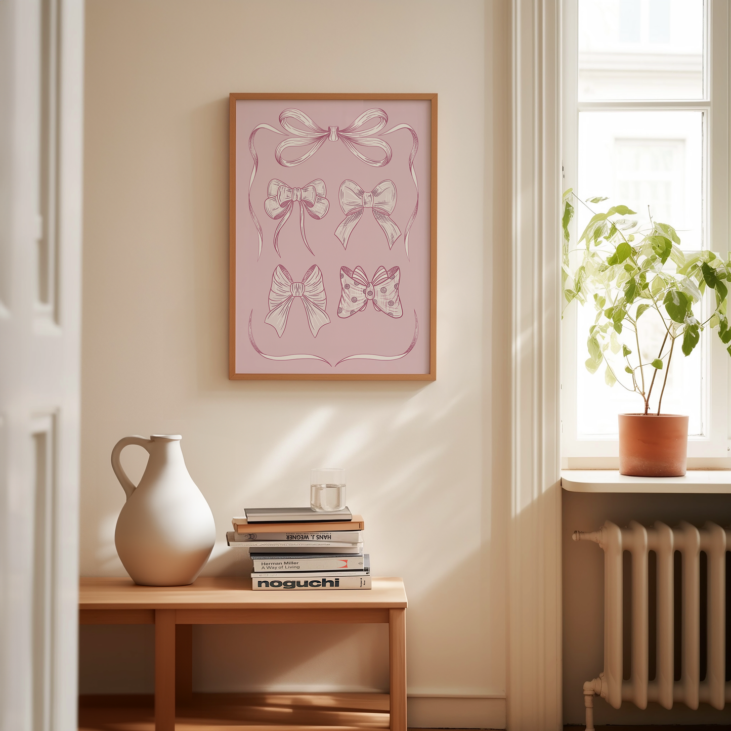 Pink Ribbon Bow Art Print