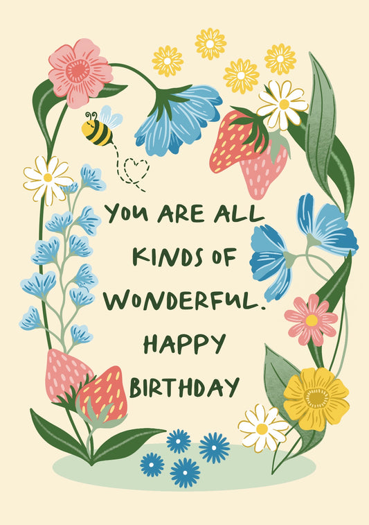 You Are Wonderful Birthday Card
