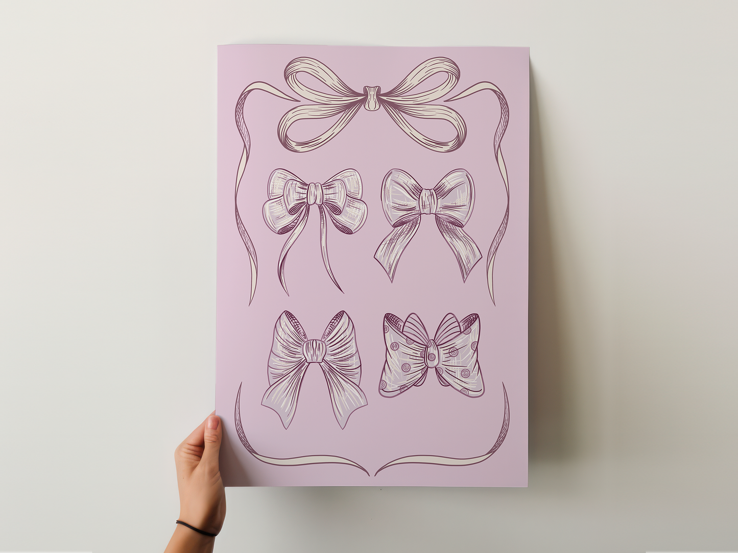 Purple Ribbon Bow Art Print