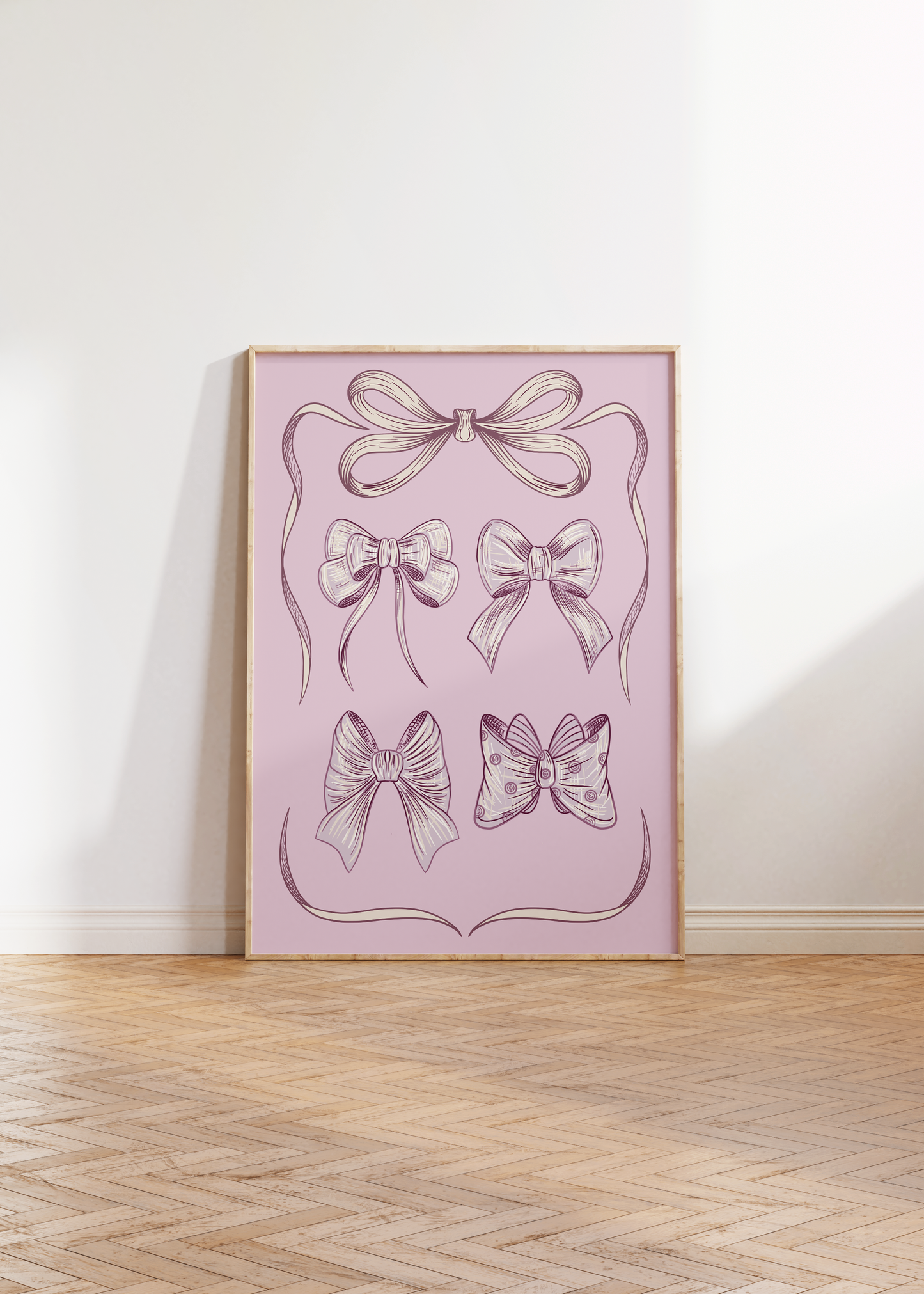 Purple Ribbon Bow Art Print