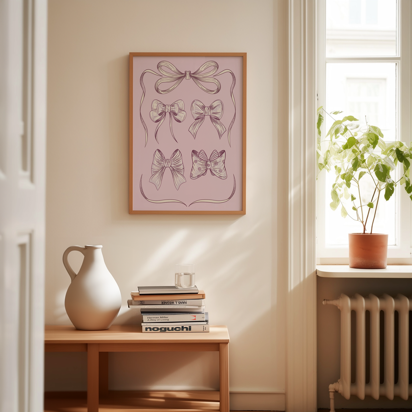 Purple Ribbon Bow Art Print