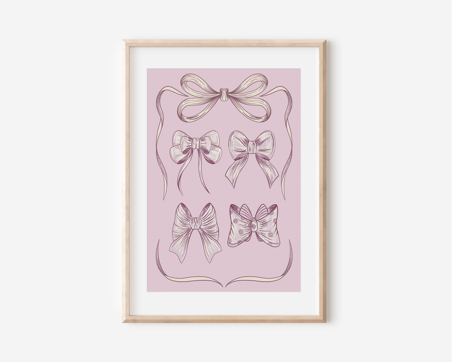 Purple Ribbon Bow Art Print