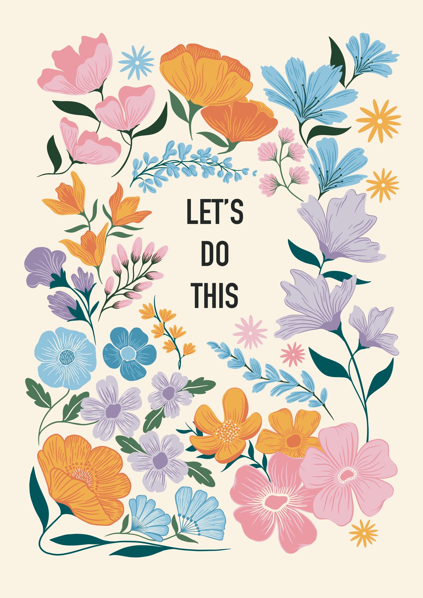 Retro Floral Art Print