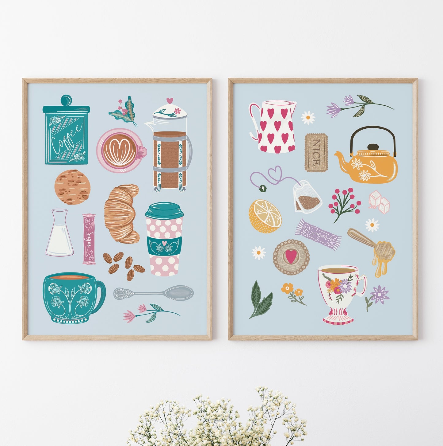 Set of 2 Tea and Coffee Art Prints