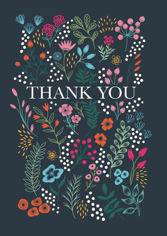 Floral Thank You Greetings Card