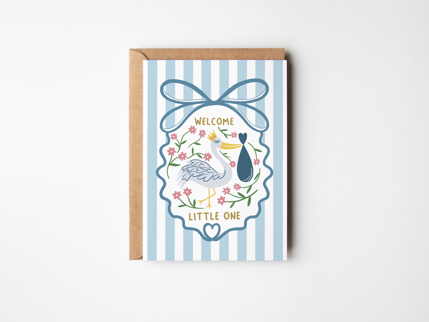 Blue Stork New Baby Card